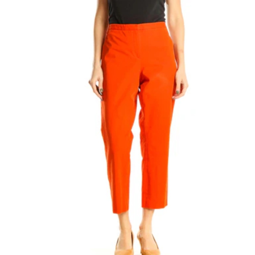 Anthropologie Cartonnier Orange Cropped Wide‎ Leg Trousers Women's Size 2